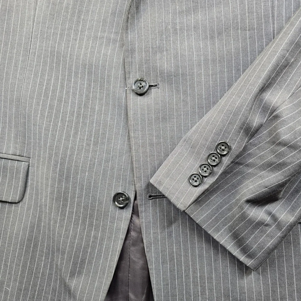 Michael Kors Suit Mens 42R 2‎ Piece Pants 38x34 Grey Pinstripe Business Work